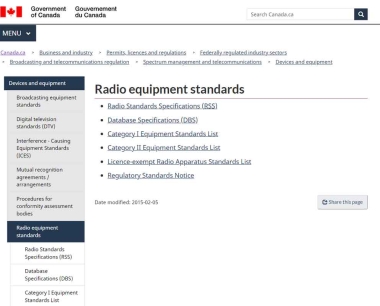 Canada – ISED IC ID certification