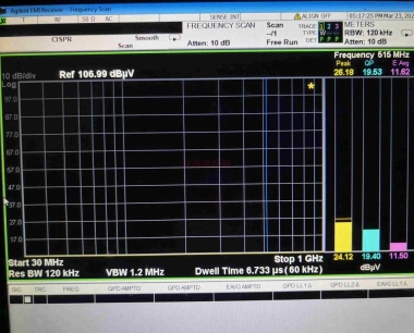 What are PK, QP, AV in EMC test?