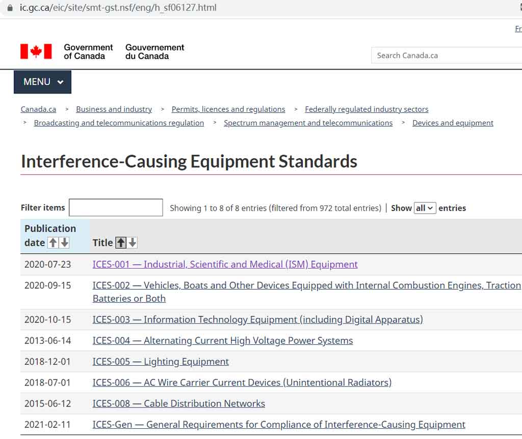 Canada – ISED IC certification